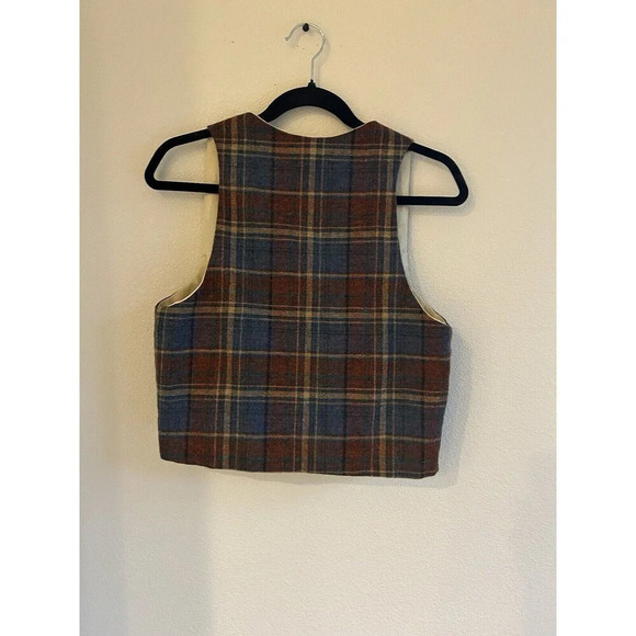 Vintage Womens Plaid 80’s Vest Indie Sleaze Hippie - Picture 2 of 5